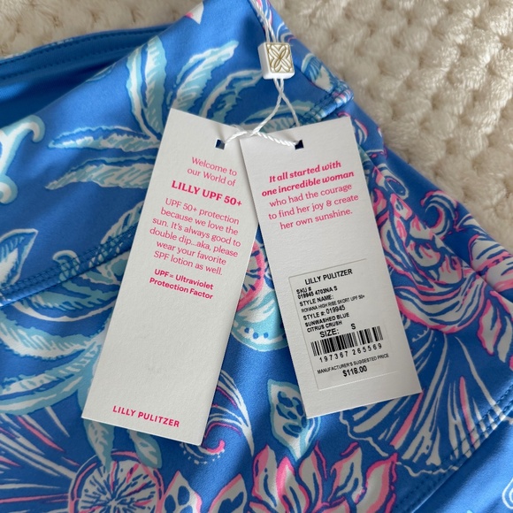 NWT LILLY PULITZER UPF 50+ Romana High Rise Skort- Blue Citrus Crush SIZE S - Picture 5 of 7